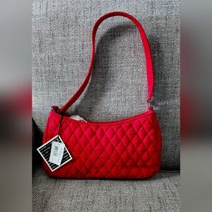 Vera Bradley Microfiber Laura Purse Red Silver Accen NWT and Original Packing